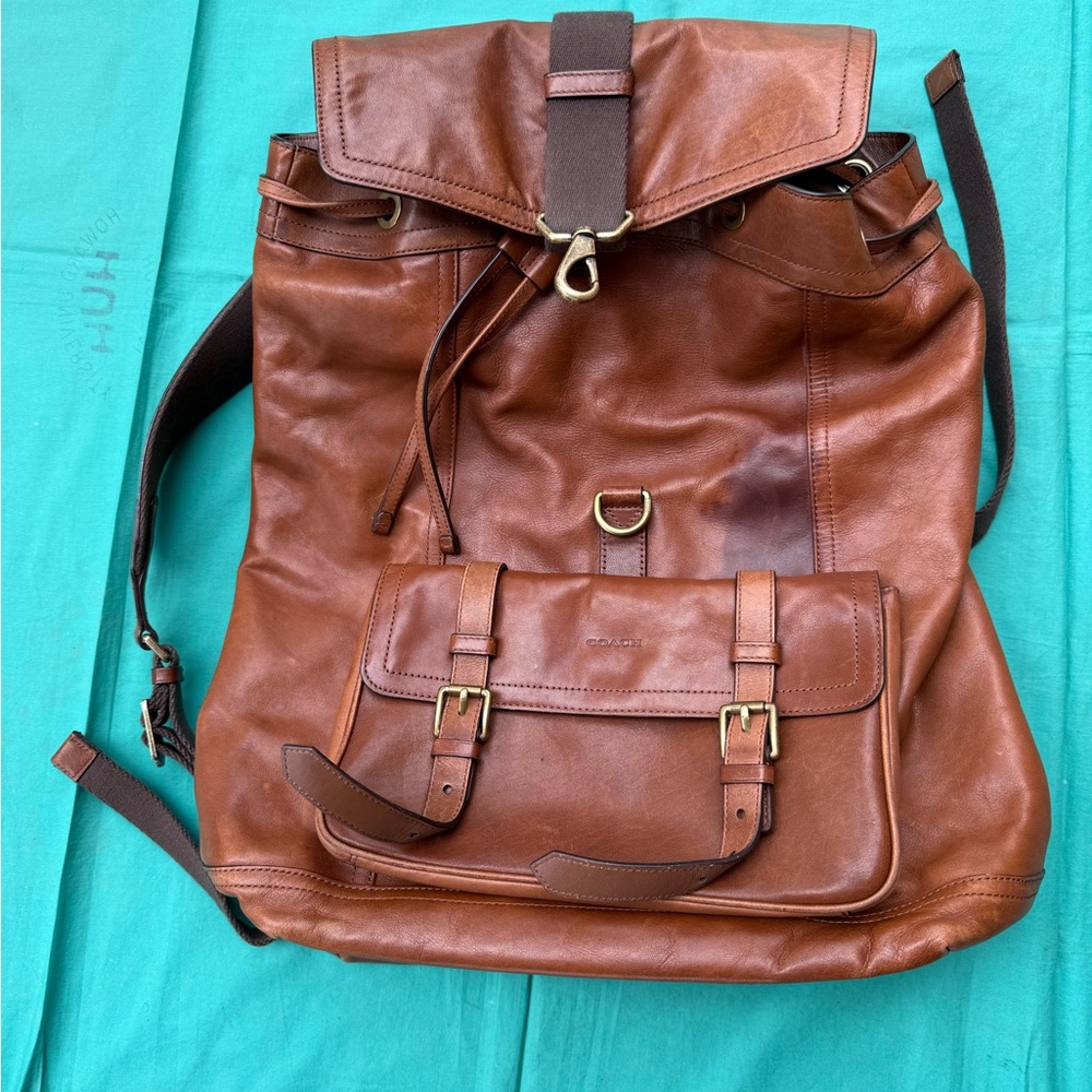 Coach Brown Leather Men's Backpack